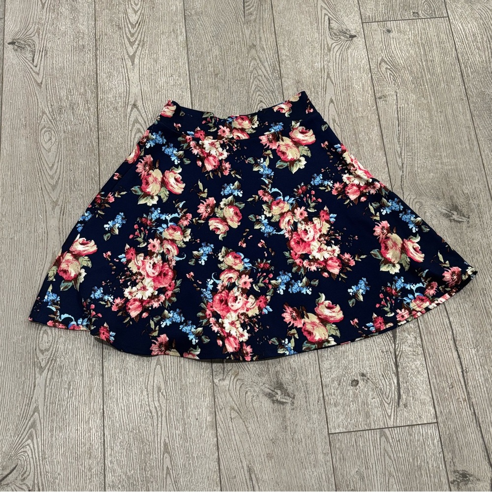 Floral Navy Skirt